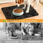 Dog Bowl Mat, Abstract Map Pet Feeding Mat - Image 4
