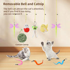 Interactive Cat Toys, 1 Interactive Wand, 8 Assorted Teaser Refills and 3 - Image 3