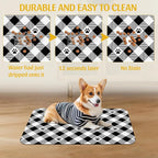 Cat Checked Plaid Dog Cat Food Mat, Absorbent Feeding Mat - Image 5