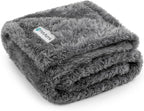 PetAmi Dog Blanket for Small Medium Dogs Grey, Fluffy Soft Puppy Blanket by PetAmi
