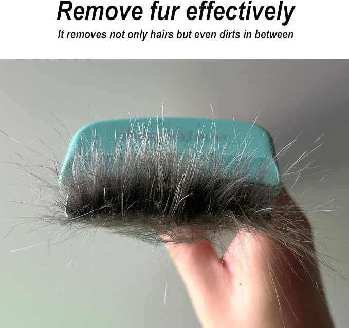 Pet Deshedding Tool with Curve Blade, Cat Grooming Brush, Tight V-shaped Teeth - Image 5
