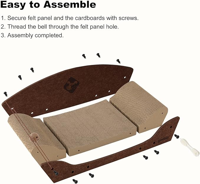 2 Pack 26'' Cardboard Cat Scratcher Bed - Image 6