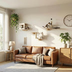 Cat Wall Shelves, Wooden Multi-Level Cat Climbing Furniture, Sisal Scratcher - Image 8