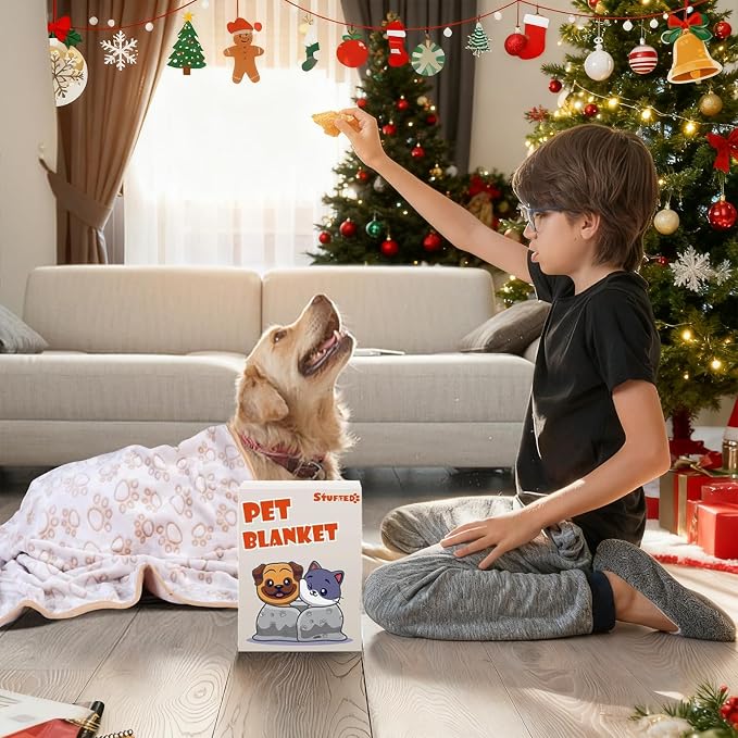 Stuffed Beige Premium Soft Dog Blankets - Image 7