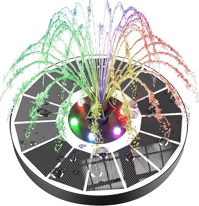 SZMP Solar Fountain Upgraded 100% Glass Panel, 3.5W Solar Powered Water Pump by SZMP