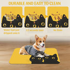 Cute Black Cat Peeking Pet Bowl Mat, Absorbent Placemat - Image 5