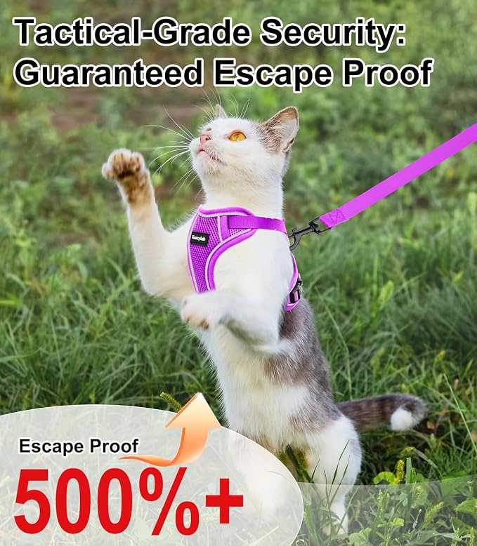 Cat Harness and Leash for Walking Escape Proof Soft Adjustable Cat Leash - Image 5