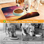 Pet Feeding Mat, Cross Absorbent Dog Cat Food Mat Sunset Dog Mat - Image 4