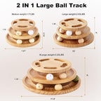 Cat Ball Track Toy with Puzzle Top, Extra Large Wooden Cat Toys - Image 2