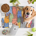 Funny Cats Family Dog Cat Food Mat, Absorbent Pet Feeding Mat - Image 7