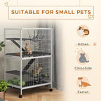PawHut Metal Small Animal Cage, 5-Tiers Rolling Big Ferret Cage - Image 3