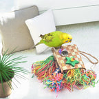 Bissap Bird Chew Toys, Parrot Foraging Shredder Natural Palm Frond Hanging Cage - Image 5