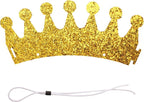 Gold Dog Birthday Crown, 3.54 Inch Height Glitter Pet Crown, Mini Party Hat - Image 2