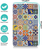 Moroccan Trellis Dog Food & Water Mat, Mexican Talavera Boho Colorful Pet - Image 6