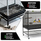 Large Bird Cage Cover Bird Cage Seed Catcher 118 x 31 Inches Adjustable Elastic - Image 4