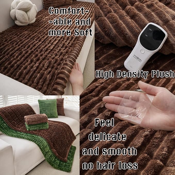 Sofa Cover Fuzzy Couch Cover for Pet, Couch Covers for Dogs Washable Non-Slip - Image 3