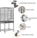 Yaheetech 54-inch Wrought Iron Standing Large Parrot Parakeet Flight Bird Cage - Image 6