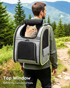 Pecute Cat Backpack Carrier Expandable, Foldable Pet Backpack - Image 4