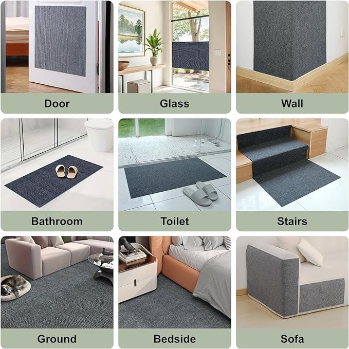 Cat Scratching Climbing Carpet Mat, Adhesive Trimmable Cat Post Covered Pad - Image 6