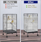 Universal Bird Cage Seed Catcher Net, Stretchy Band Skirts Bird Cage Net - Image 4