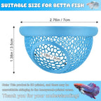 Blue Floating Betta Hide & Shrimp Cave: 3-in-1 Aquarium Hammock, Feeder & - Image 3
