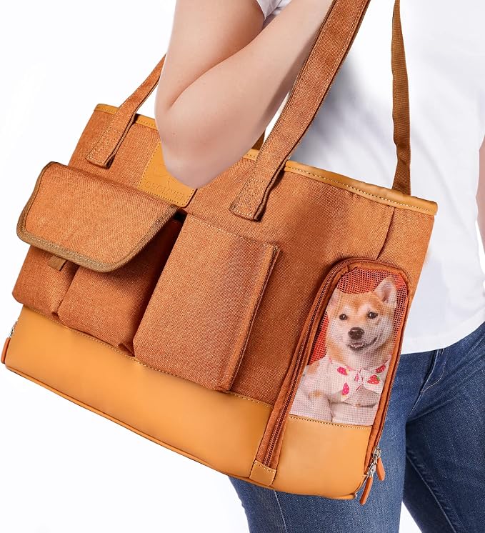 Cat Carrier, Dog Carrier, Pet Carrier, Foldable Waterproof Premium PU Leather by WelcomeToJohomviin