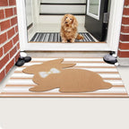 Tinideya 2 Pcs Bunny Door Mat Rabbit Welcome Non Slip Coir Mats Brown and White - Image 5