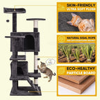 54-inch Cat Tree with Sisal-Covered Scratching Posts, Sturdy Standing Cat Tower - Image 5