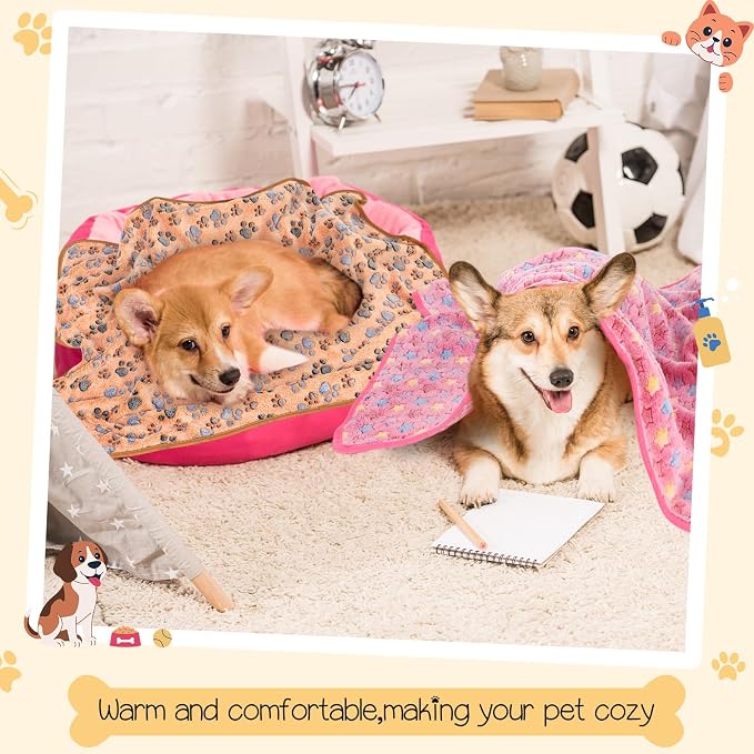 Tatuo 12 Pieces Puppy Blanket Warm Cat Dog Sleep Mat Pet Kitten Fleece Doggy - Image 7