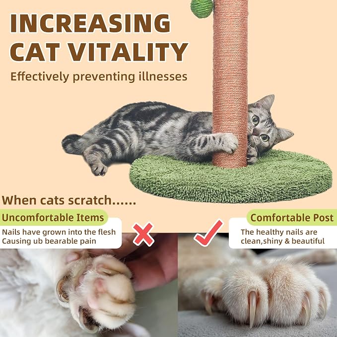 Meowoou Cat Scratching Post 33 Inch Tall Cat Scratcher - Image 4
