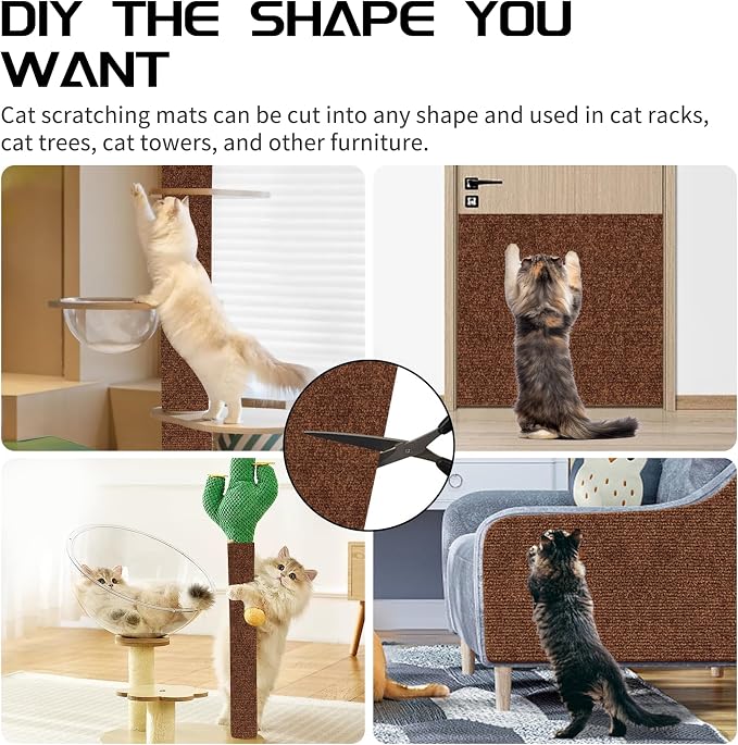 2 Pcs 39.4"x15.8" Cat Scratch Mat, Cat Scratch Couch Furniture Protector - Image 6