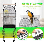 SUPER DEAL 63.5'' Rolling Bird Cage Large Wrought Iron Cage - Image 3