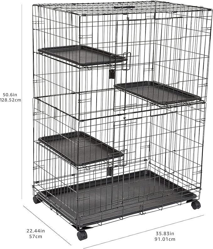 Amazon Basics Large 3-Tier Cat Cage Playpen - Image 4