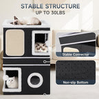 2-Storey Cat House for Indoor Cats, Separate Into 2 Large Cat Bed Cave - Image 5
