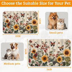Pet Feeding Mat, Vintage Flower Absorbent Dog Cat Food Mat Rustic Wooden Dog Mat - Image 6