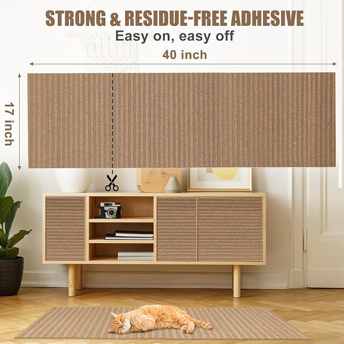 Cat Scratcher Mat-Cork Cat Scratch Pad Rug-cat Couch Protector-Wall Scratchers - Image 3