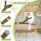 5PCS Natural Wood Bird Perch Set - Image 3