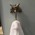 STYLENT Decor Solid Brass Bird Antique Towel Hook Bathroom Accessories Retro by Stylentdecor