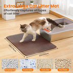 Extra Large Cat Litter Mat, 30x22 Inches Honeycomb Double Layer Cat Litter - Image 2