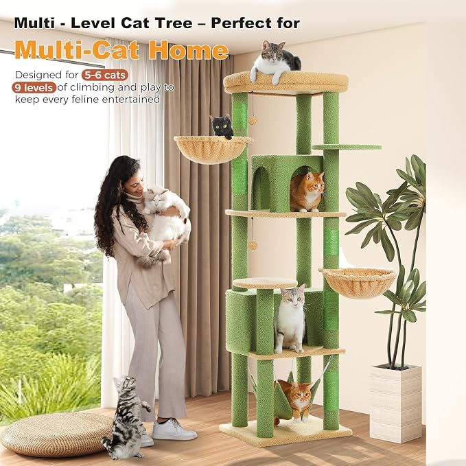 71.2" Large Cat Tree for Multi-Cat Households - Image 5