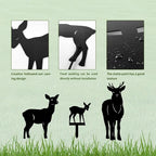 3 Pack Deer Metal Garden Decorative Stakes, Weather Proof Silhouette Statues - Image 5