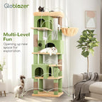 Globlazer Corner Cactus Cat Tree 66 inch Multi-Level Cactus Climbing Tower - Image 7