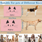 Pink Cat Meow Dog Food Mat–Christmas Stocking Absorbent Quick Dry Feeding - Image 2