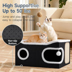 Cat Beds for Indoor Cats, Extra Wide Cat Cube House for Multi Cats, Foldable - Image 4
