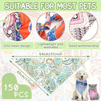 150 Pcs Paisley Dog Bandanas Bulk Pet Bibs Colorful Triangle Scarf Pet Paisley - Image 2