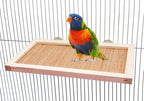 11.8×7.1 Inches Bird Perch Stand Platform, Natural Wooden and Bamboo Small by Neeenn