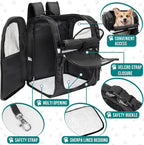 PetAmi Dog Backpack Carrier for Small Large Cat, Ventilated Pet Hiking Backpack - Image 4