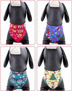 PET SHOW 50 Pack Christmas Big Dog Bandanas Bulk XL Washable Happy New Year - Image 4