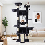 Allewie 81 Inches Tall Cat Tree/Multi-Level Large Climbing Tree House and Towers - Image 2