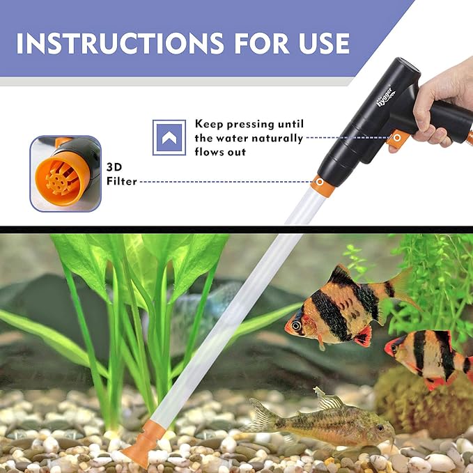 hygger Aquarium Gravel Cleaner, New Quick Water Changer - Image 3